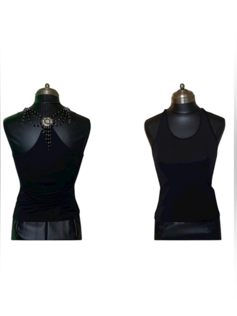 Rare fashion TV Black Racerback Tank Top with Decorative Back